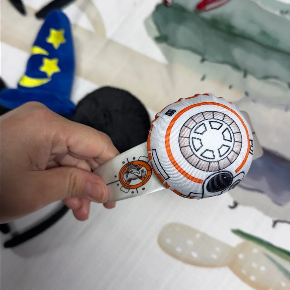 Black and Blue Wizard Mickey Ears , sequin USA flag and BB8 headband set
